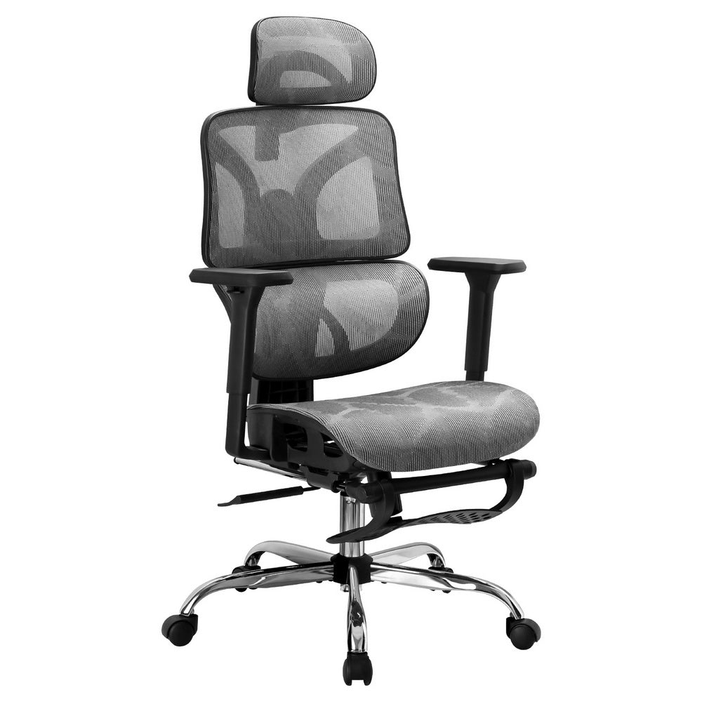Artiss Ergonomic High-Back Office Chair with Footrest Grey Mesh — Allure Home Collections