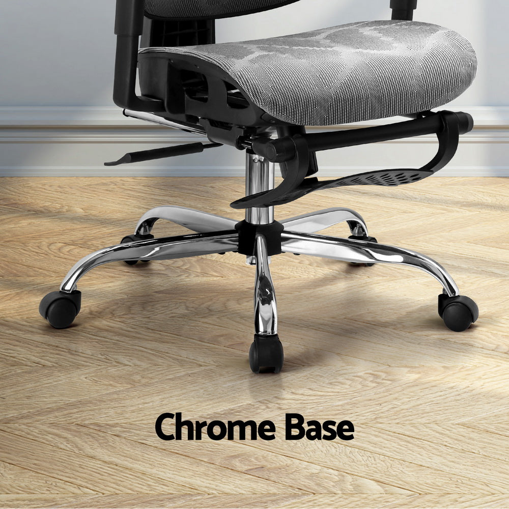 Artiss Ergonomic High-Back Office Chair with Footrest Grey Mesh — Allure Home Collections