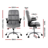 Artiss Grey Velvet Mid-Back Gaming Office Chair with Lumbar Support and Armrests — Allure Home Collections