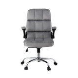Artiss Grey Velvet Mid-Back Gaming Office Chair with Lumbar Support and Armrests — Allure Home Collections