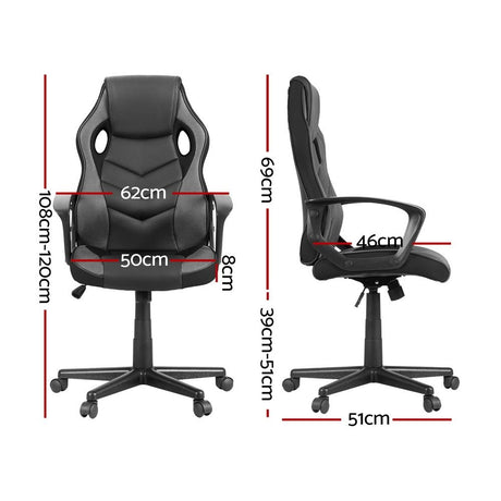 Mullaloo grey gaming chair in a home office, view 2