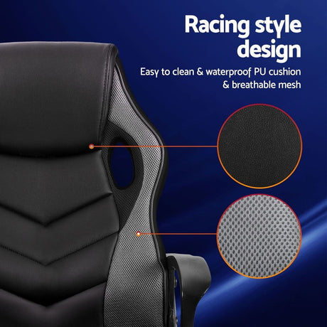 Mullaloo grey gaming chair in a home office, view 4