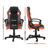 Mullaloo orange gaming chair in a home office, view 2