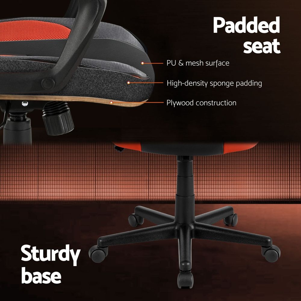 Mullaloo orange gaming chair in a home office, view 6