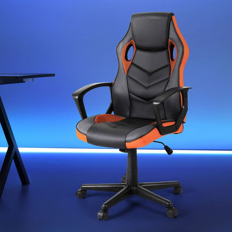 Mullaloo orange gaming chair in a home office, view 7