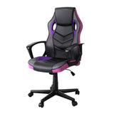 Broome purple gaming chair in PU leather and mesh with swivel base at a desk
