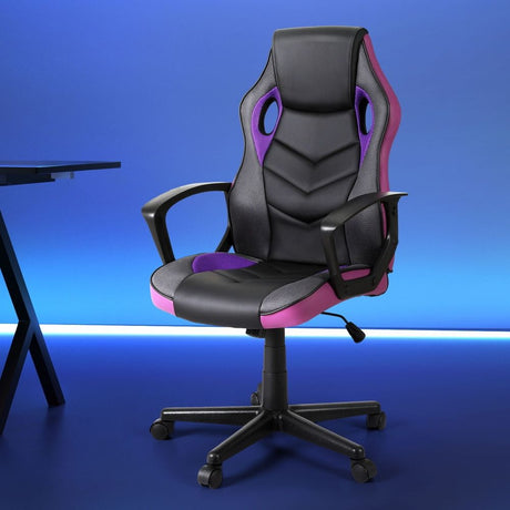 Mullaloo purple gaming chair in a home office, view 7