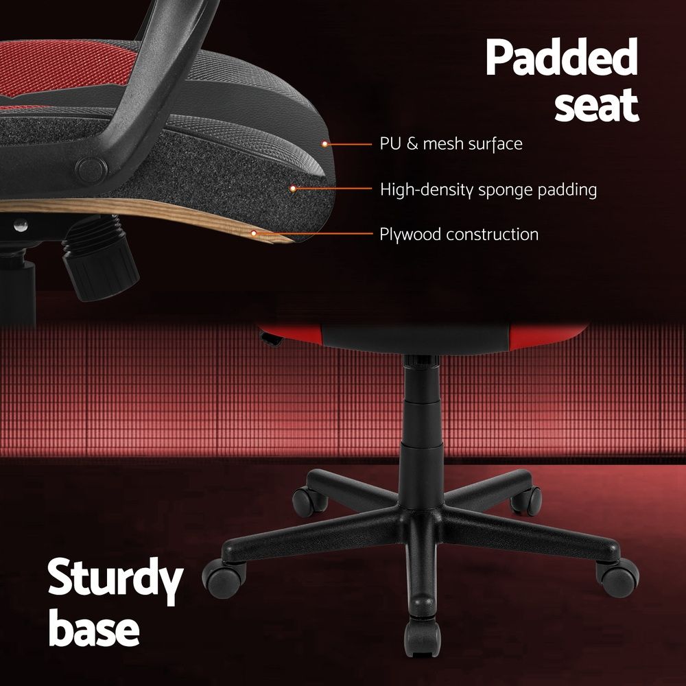 Mullaloo red gaming chair in a home office, view 6