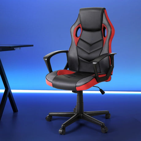 Mullaloo red gaming chair in a home office, view 7