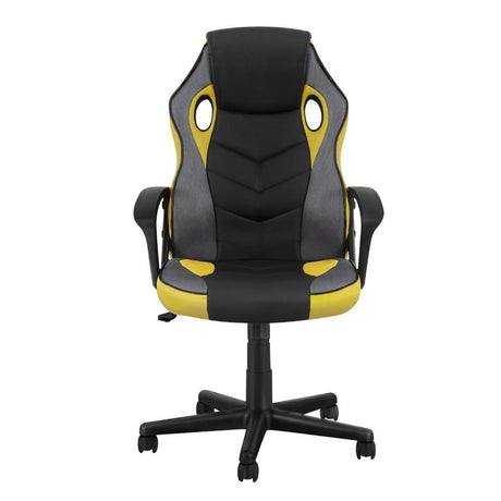 Mullaloo yellow gaming chair in a home office, view 3