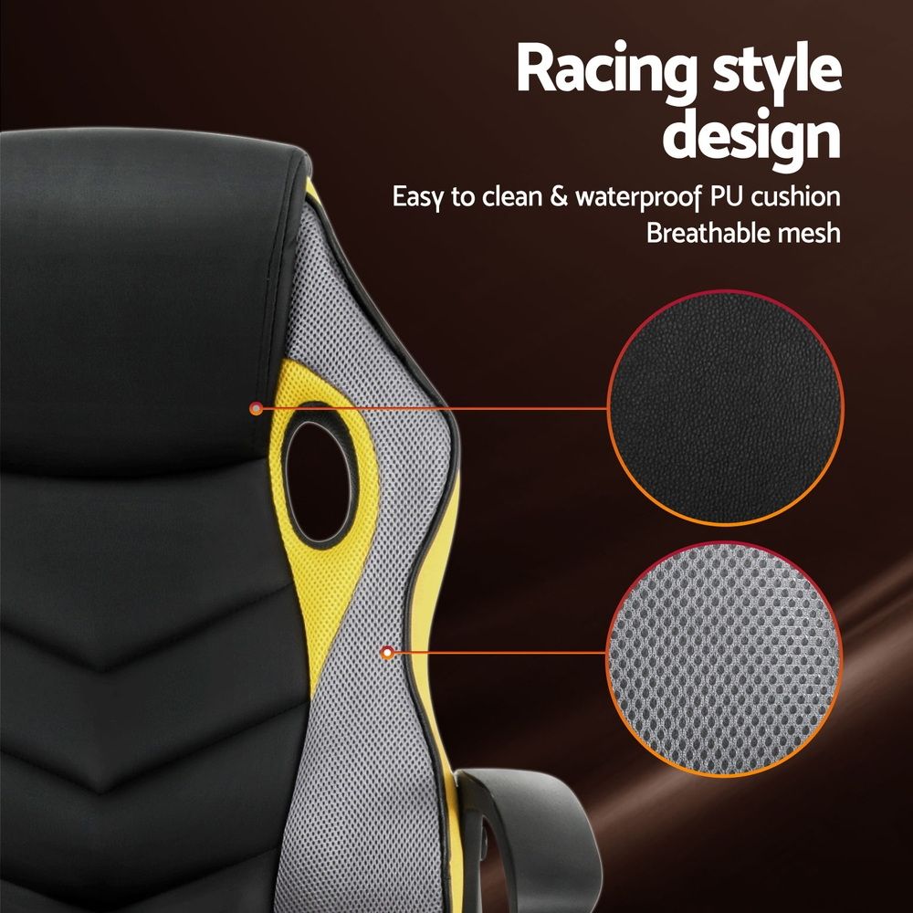 Mullaloo yellow gaming chair in a home office, view 4