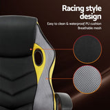 Mullaloo yellow gaming chair in a home office, view 4