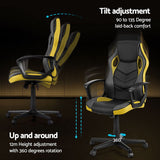 Mullaloo yellow gaming chair in a home office, view 5