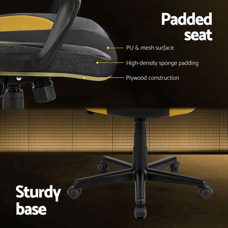Mullaloo yellow gaming chair in a home office, view 6