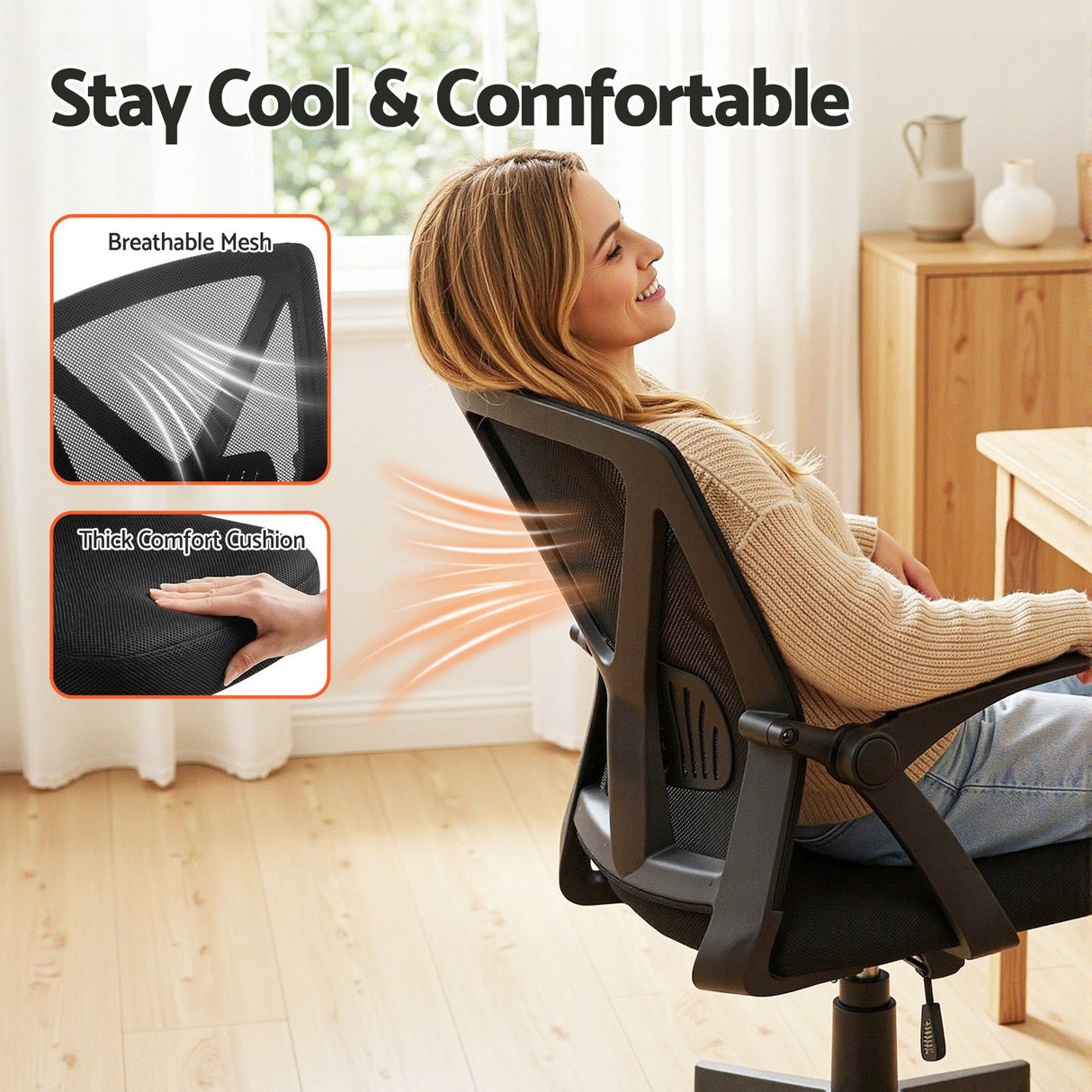 Bunbury black mesh ergonomic office chair for the home office