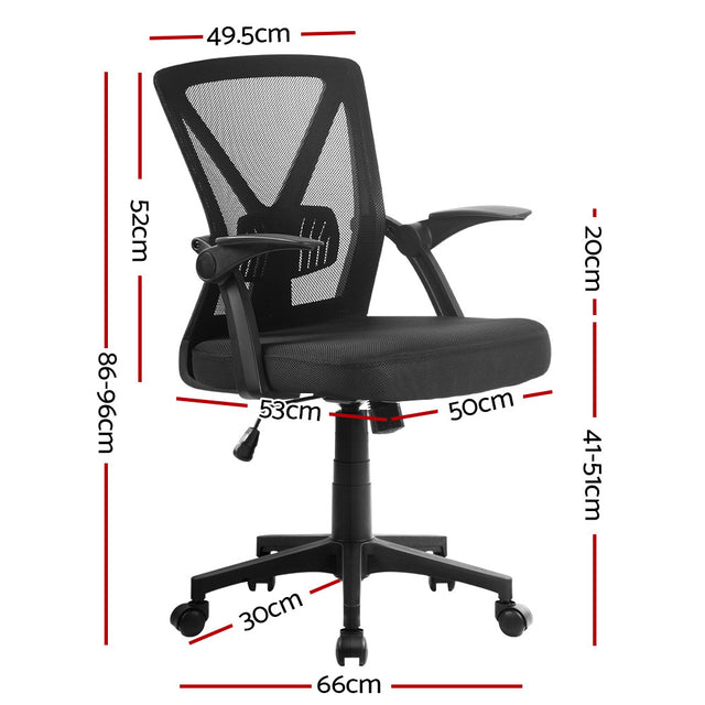 Artiss Mid-Back Mesh Office Chair Black Ergonomic — Allure Home Collections