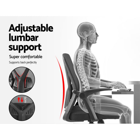Artiss Mid-Back Mesh Office Chair Black Ergonomic — Allure Home Collections
