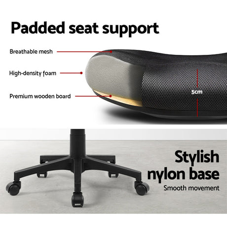 Artiss Mid-Back Mesh Office Chair Black Ergonomic — Allure Home Collections