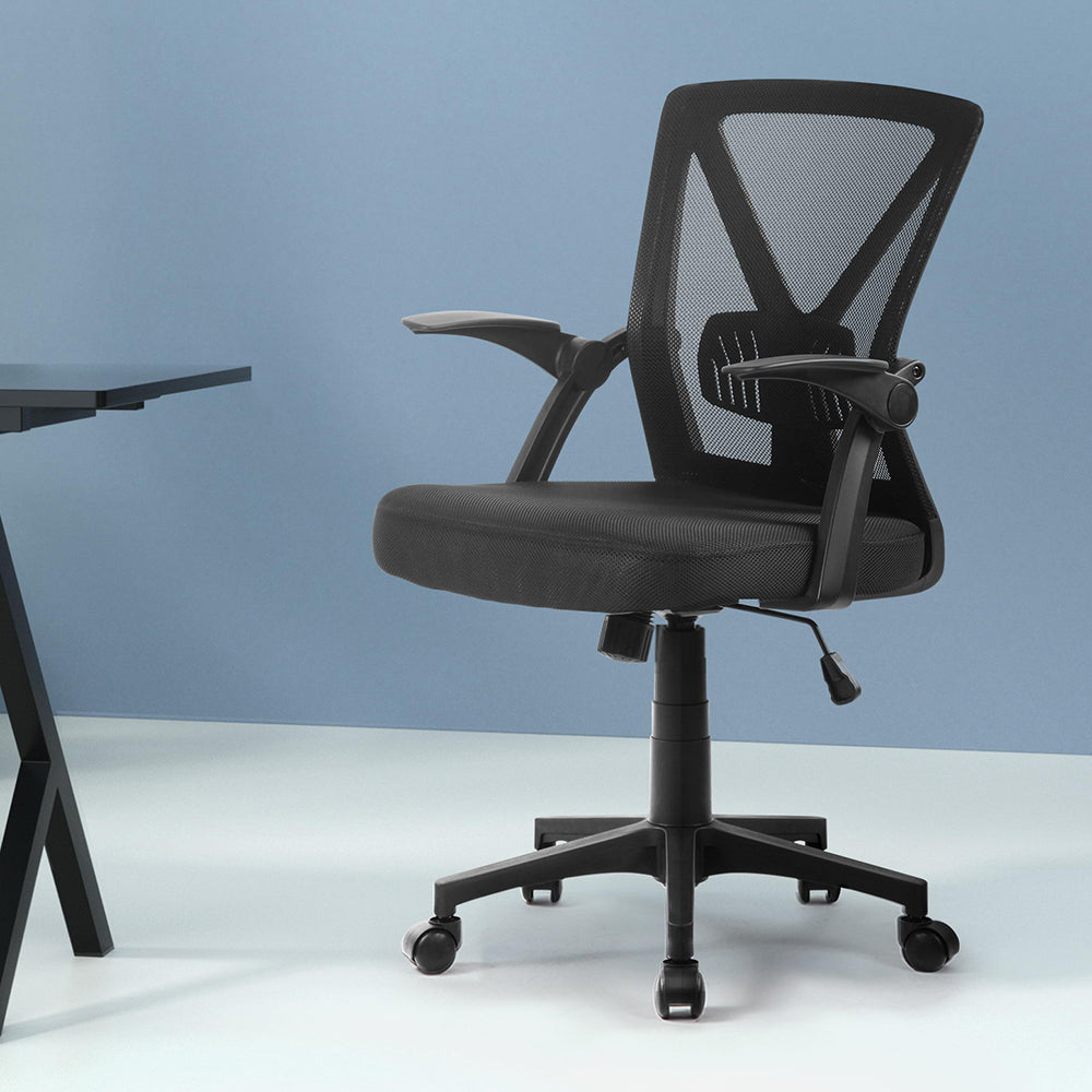Artiss Mid-Back Mesh Office Chair Black Ergonomic — Allure Home Collections