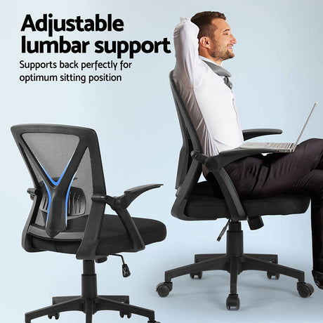 Artiss Mid-Back Mesh Office Chair Black Pack of 2 — Allure Home Collections