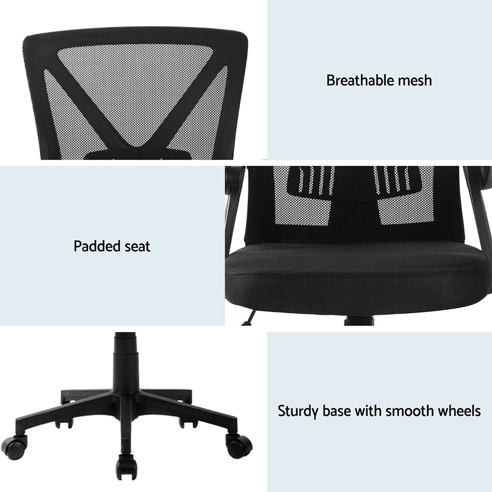 Artiss Mid-Back Mesh Office Chair Black Pack of 2 — Allure Home Collections