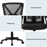 Artiss Mid-Back Mesh Office Chair Black Pack of 2 — Allure Home Collections
