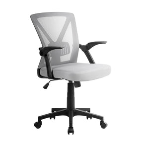 Kalbarri grey mesh mid back ergonomic office chair in a home office