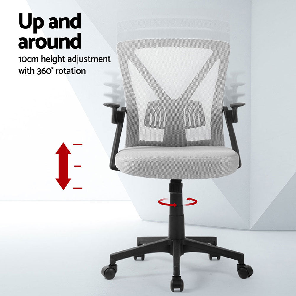Artiss Nile Mid-Back Mesh Office Chair Grey Pack of 2 — Allure Home Collections