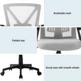 Artiss Nile Mid-Back Mesh Office Chair Grey Pack of 2 — Allure Home Collections
