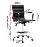 Artiss Black Faux Leather Drafting Stool Elevated Office Chair — Allure Home Collections