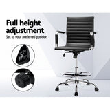 Artiss Black Faux Leather Drafting Stool Elevated Office Chair — Allure Home Collections