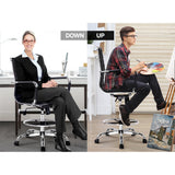 Artiss Black Faux Leather Drafting Stool Elevated Office Chair — Allure Home Collections