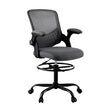 Toodyay grey mesh drafting stool with footrest ring at a standing desk