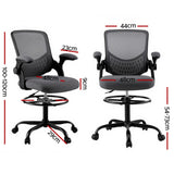 Artiss Grey Mesh Drafting Office Chair — Elevated Stool for Standing Desks — Allure Home Collections