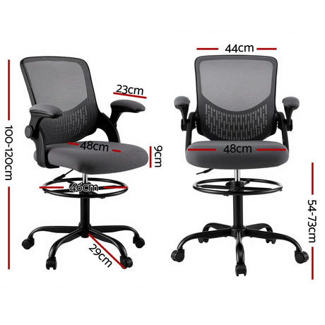 Artiss Grey Mesh Drafting Office Chair — Elevated Stool for Standing Desks — Allure Home Collections