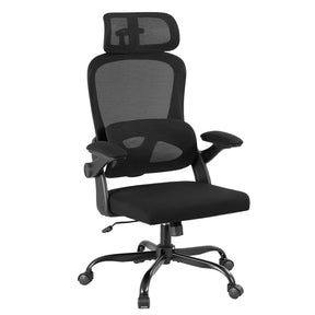 Narrogin black ergonomic mesh office chair with headrest