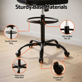 Northcliffe black mesh drafting chair with foot ring at a standing desk