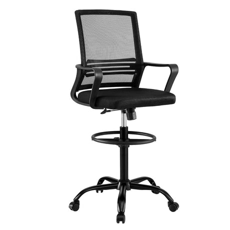 Artiss Ergonomic Black Mesh Drafting Office Chair Standing Desk Stool — Allure Home Collections