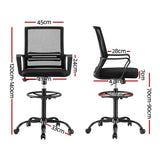 Artiss Ergonomic Black Mesh Drafting Office Chair Standing Desk Stool — Allure Home Collections