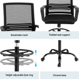 Artiss Ergonomic Black Mesh Drafting Office Chair Standing Desk Stool — Allure Home Collections