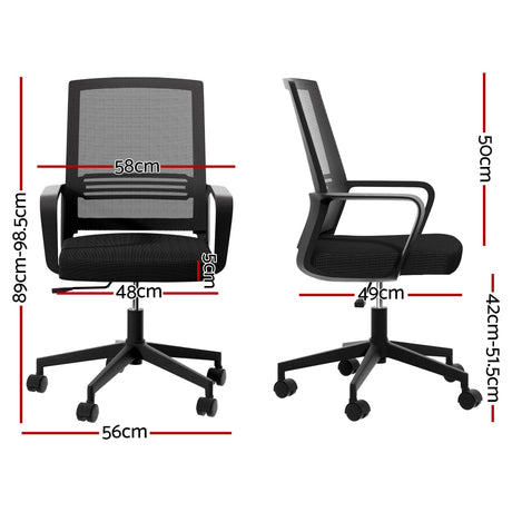 Cottesloe black mid back mesh office chair in a home office