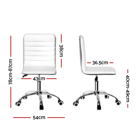 Artiss Low Back PU Leather Office Chair