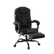 Busselton black fabric executive office chair with footrest