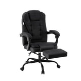 Busselton black fabric executive office chair with footrest