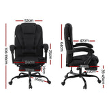 Busselton black fabric executive office chair with footrest