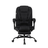 Busselton black fabric executive office chair with footrest
