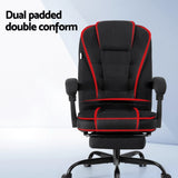 Busselton black fabric executive office chair with footrest