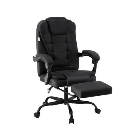 Artiss Executive Office Chair with Footrest Black High-Back Fabric — Allure Home Collections
