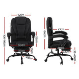 Artiss Executive Office Chair with Footrest Black High-Back Fabric — Allure Home Collections