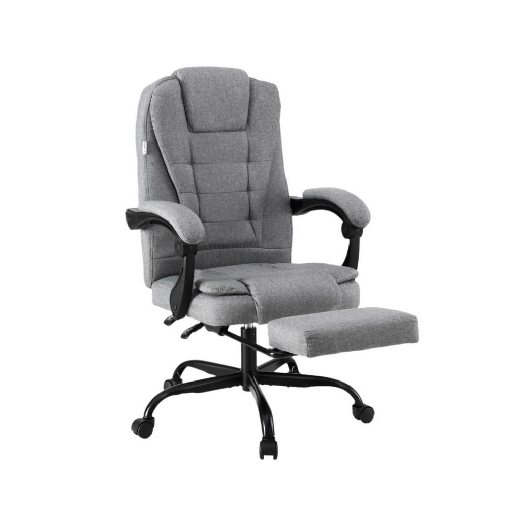 Busselton grey fabric executive office chair with footrest